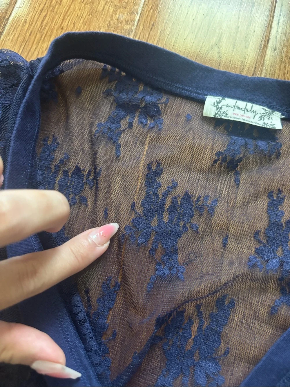 Intimately Free People fairy whimsy light Year bodysuit navy blue medium